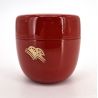 Caja de té japonés rojo natsume en resina de patrón tradicional, KODAIJI, 40g