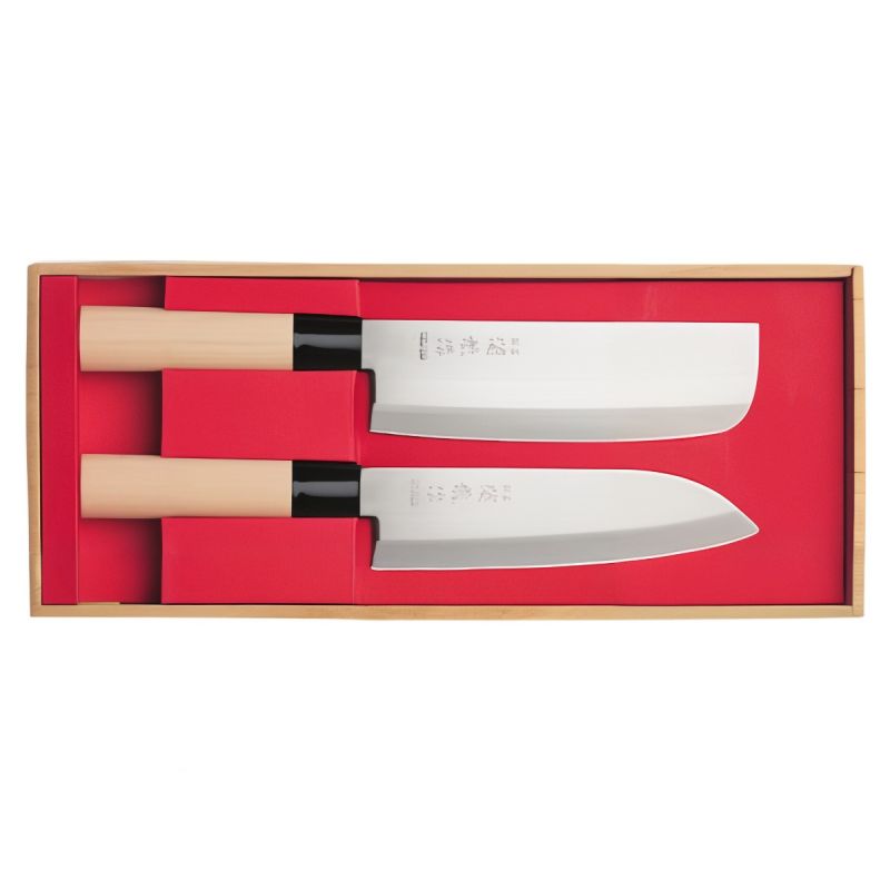 Duo di coltelli giapponesi Nakiri e Santoku - SEKIRYU