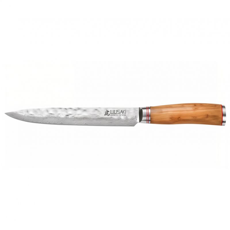 Cuchillo de trinchar grande con mango de olivo - Orivu~ie - 20cm