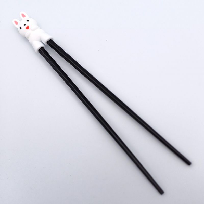 Chopsticks with plastic chopstick helper, Rabbit - USAGI