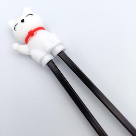 chopsticks with plastic chopstick helper, Cat - NEKO