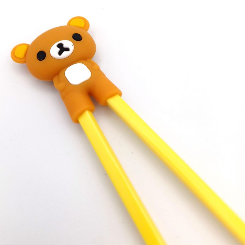 chopsticks with plastic chopstick helper, Bear - Kuma