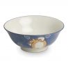 Japanese ceramic rice bowl duo, pink and blue - SHIBAINU