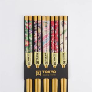 Set of wooden chopsticks, 5 colors Tokyo Design Studio