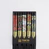 Black Flower Japanese Chopstick Set