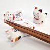 Set of 3 Japanese ceramic chopstick rests in the shape of cats - YOKOCHO