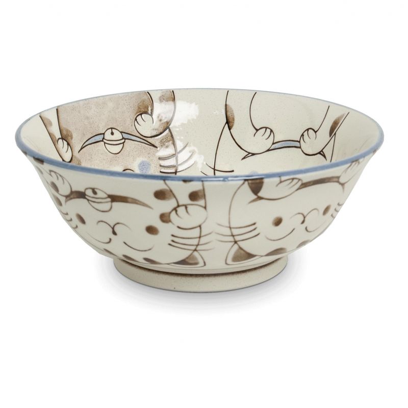 Ciotola per zuppa in ceramica giapponese, blu - MANEKINEKO