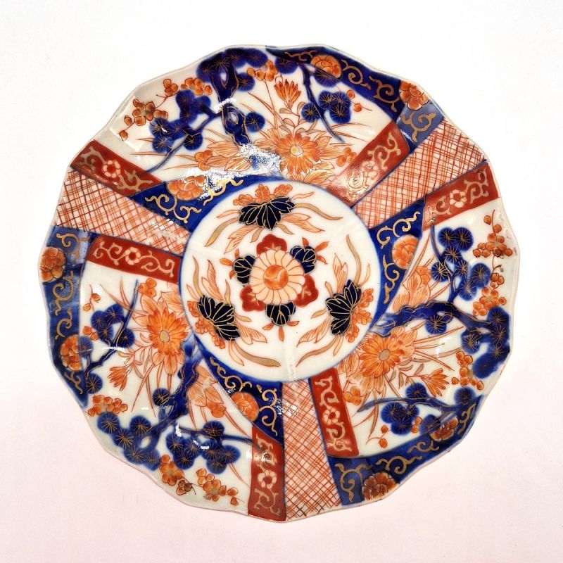 Vintage japanischer runder Teller, Imari 19. Jahrhundert