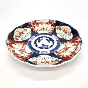 Vintage Japanese round plate, Imari 19th century