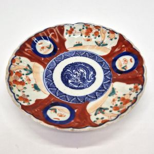 Vintage Japanese round plate, Imari 19th century