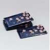 Set di 5 piatti rettangolari giapponesi Blu scuro, SAKURA