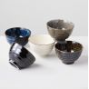 Set of 5 Japanese ceramic tea cups, solid colors - MUJI 1