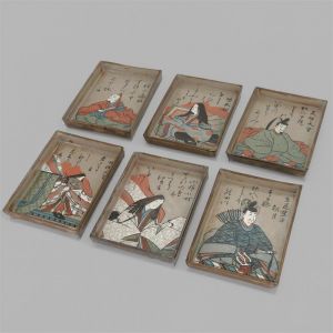 Set of 6 prestigious Japanese rectangular sushi plates - ISHIN, made in Japan