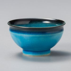 Japanese turquoise ceramic teacup - TAKOIZU