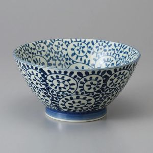 Tazón japonés para fideos ramen, TAKO KARAKUSA, Azul gris