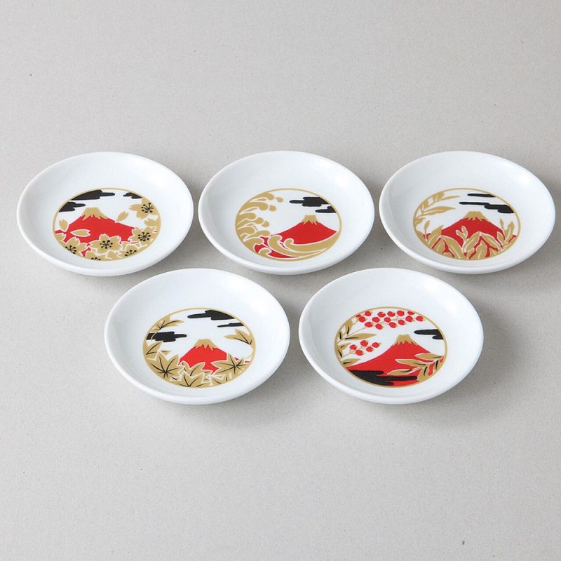 Set of 5 small ceramic plates - FUJISAN