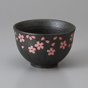 Cuenco de arroz japonés de cerámica con flor de cerezo - SAKURA