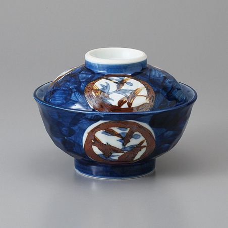 Japanese bowl with lid, blue - TEKKA