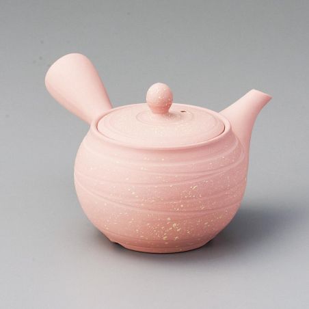 Teiera giapponese Kyusu in ceramica a spirale rosa - SUPAIRARU, 400cc