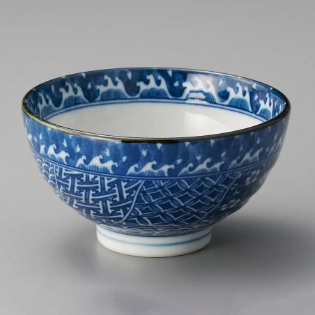 Japanese ceramic rice bowl wave Xiangzui Aodaira