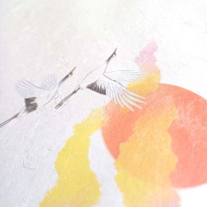 10 mulberry paper placemats - Cranes - MEOTSURU