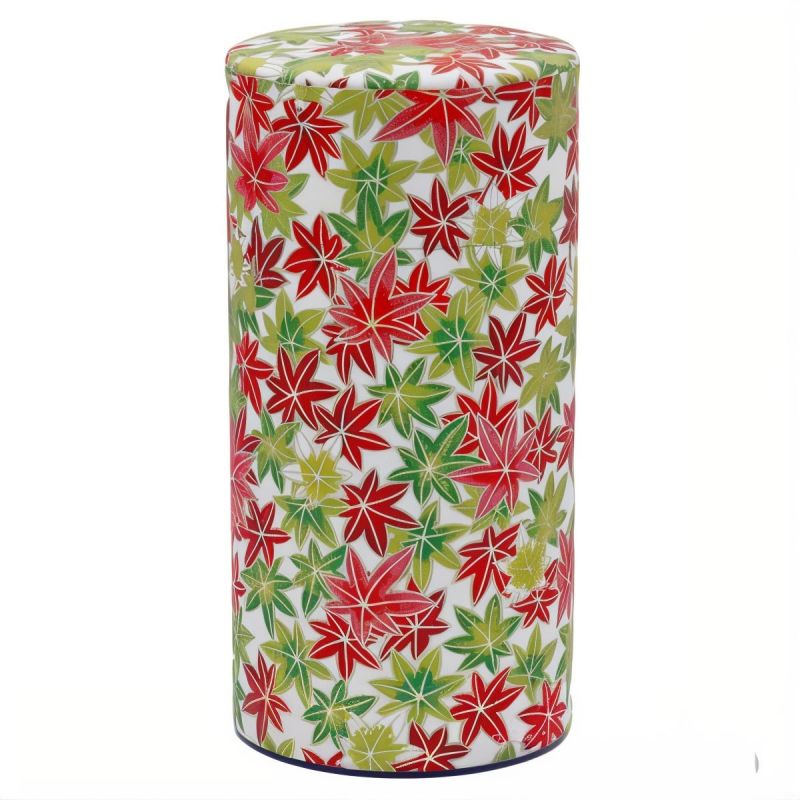 Caja de Té Japonesa en Papel Washi Rojo y Verde - AKA MIDORI MOMIJI - 200g