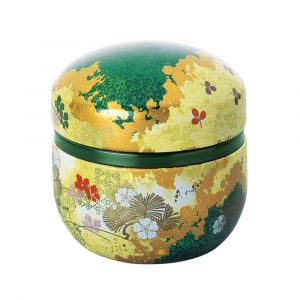 Boîte à thé japonaise verte en métal, SUZUKO HANAZOROE, 150 g