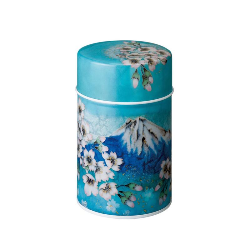 Japanese blue metal tea caddy - FUJI - 150gr and 200gr