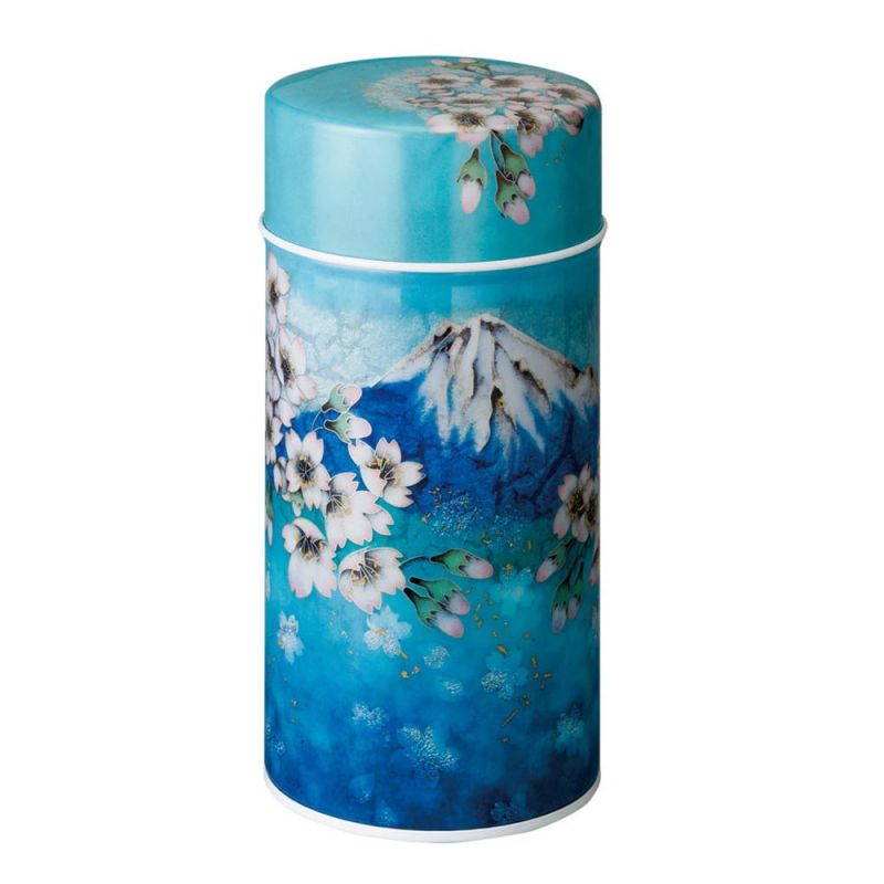 Japanese blue metal tea caddy - FUJI - 150gr and 200gr