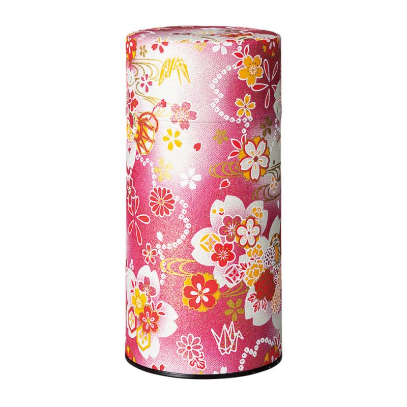 Boîte à thé japonaise rouge en papier washi - HANATSUZUMI - 200gr