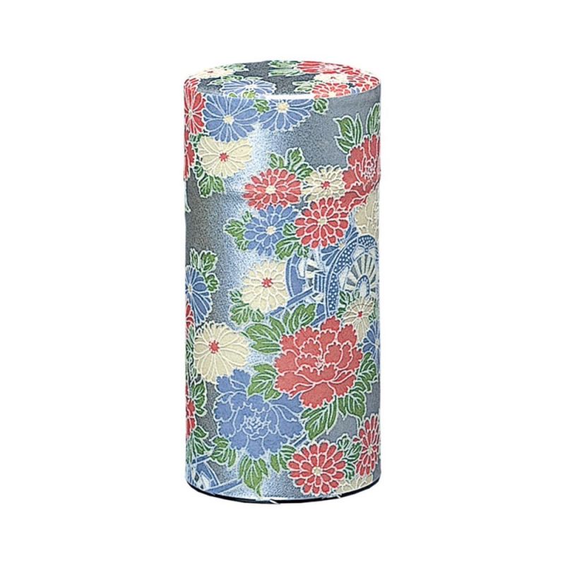 Japanese silver tea caddy in washi paper, YAYOI GOSHO, 200 g