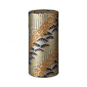 Japanese silver tea caddy in washi paper - TAKESHIRABE - 200gr