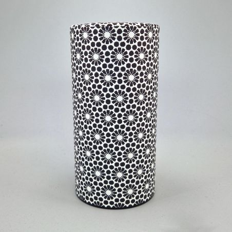 Caja de té japonesa negra en papel washi - KIKU - 200gr