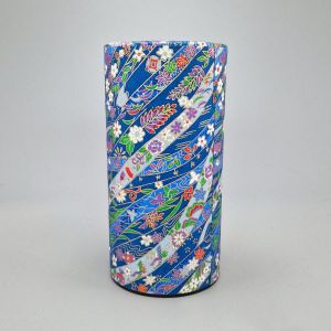 Blaue japanische Teedose aus Washi-Papier - NOSHI - 200gr