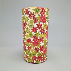 Caja de Té Japonesa en Papel Washi Rojo y Verde - AKA MIDORI MOMIJI - 200g