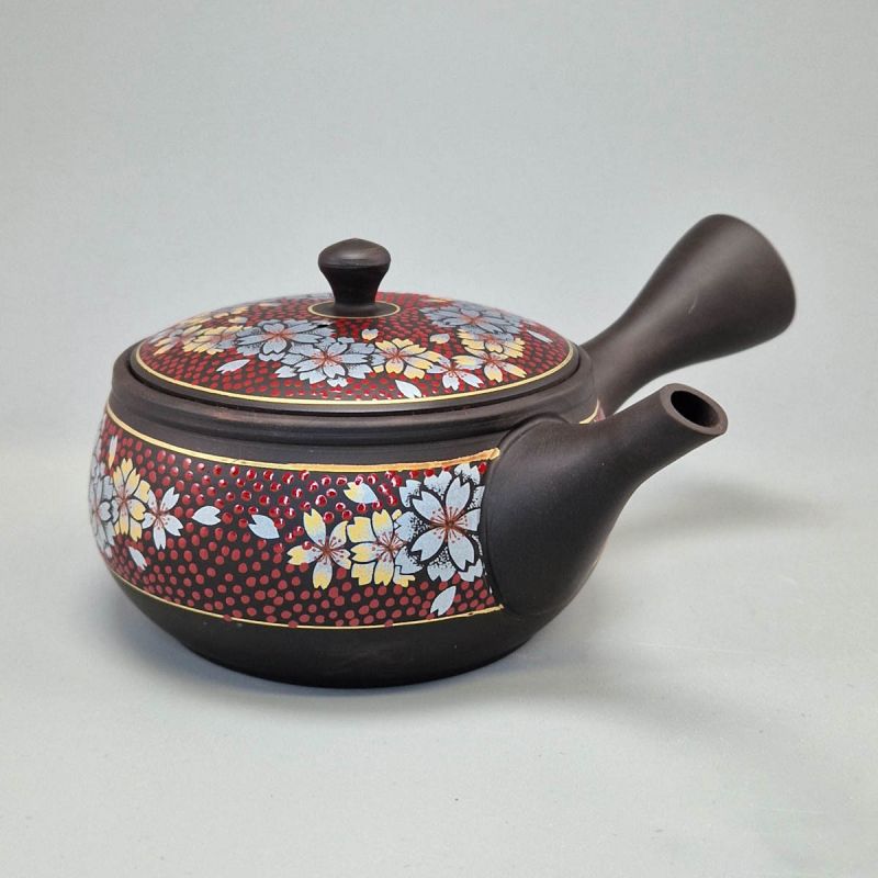 Japanese Tokoname-Kutani Clay Teapot - 300 ml - Bordeaux