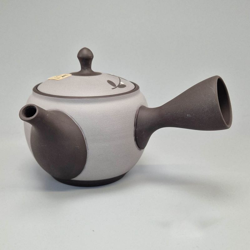 Japanese Tokoname Teapot 350cc - Grey with Black Flowers