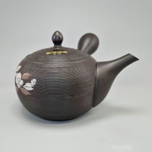 Japanese Tokoname Teapot 600cc Black Sakura - Authentic Japanese Craft